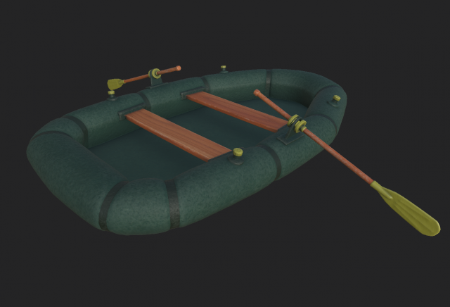 rubber boat 2 3D Model .c4d .max .obj .3ds .fbx .stl .blend 