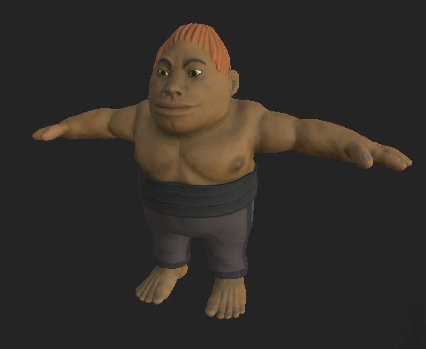 wrestler cartoon 3D Model .c4d .max .obj .3ds .fbx .stl .blend 