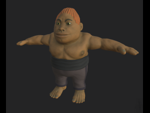 wrestler cartoon 3D Model