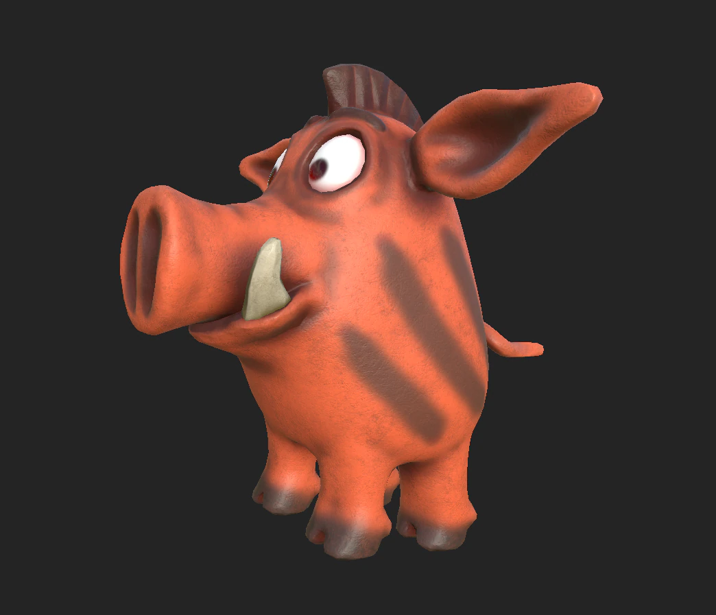 boar cartoon 1 3D Model .c4d .max .obj .3ds .fbx .stl .blend 