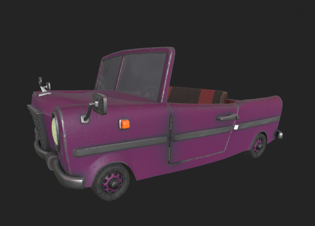 retro car cartoon Modelo 3D .c4d .max .obj .3ds .fbx .stl .blend 