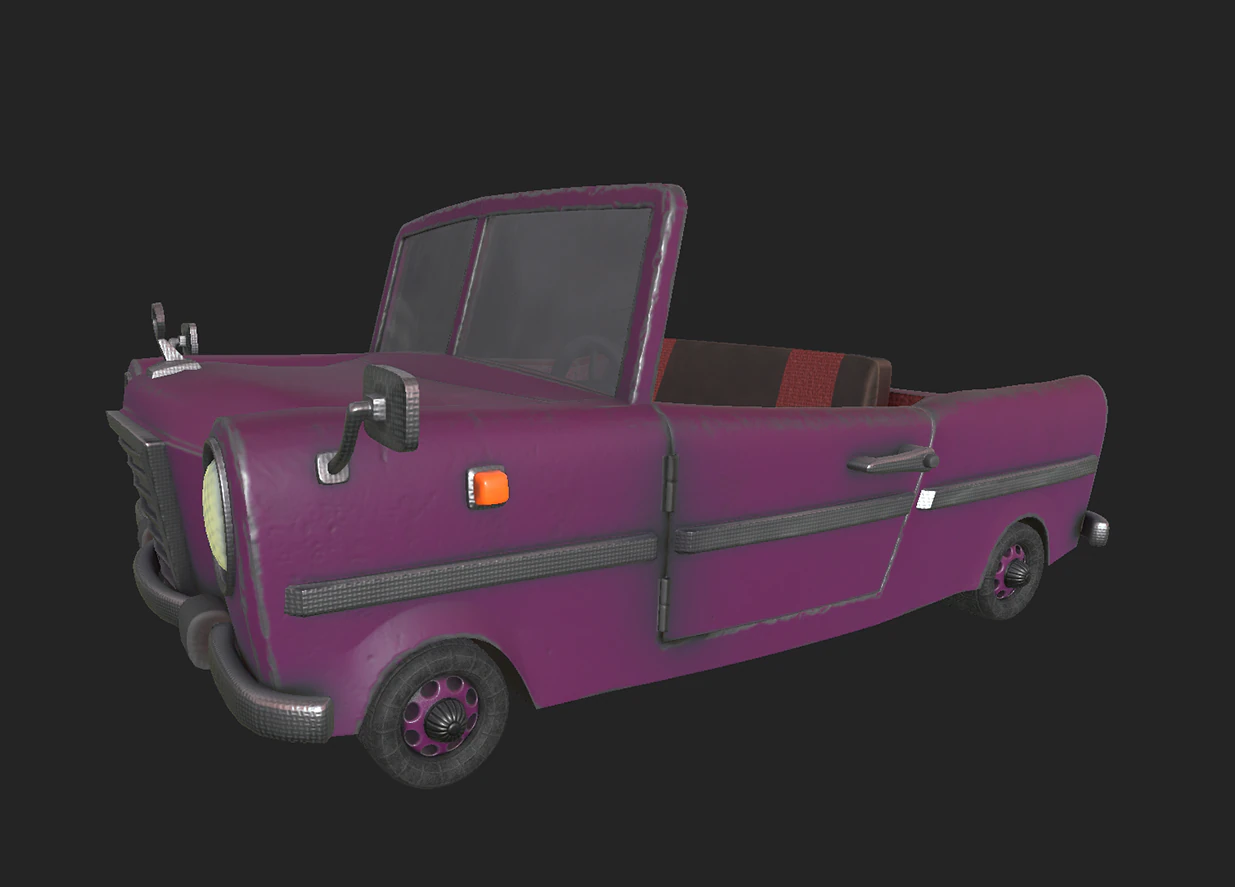 retro car cartoon 3D Model .c4d .max .obj .3ds .fbx .stl .blend 