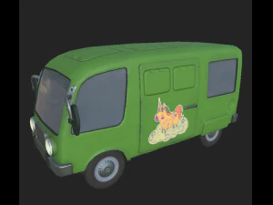 bus green 2 3D Model
