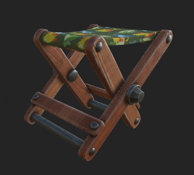 fishermans chair 3D 모델 .c4d .max .obj .3ds .fbx .stl .blend 