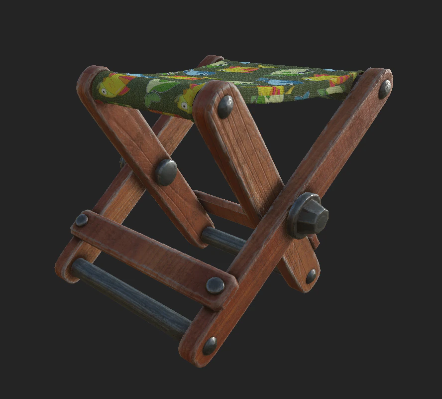 fishermans chair 3D Model .c4d .max .obj .3ds .fbx .stl .blend 