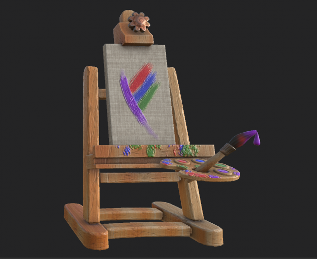 easel cartoon Modelo 3D .c4d .max .obj .3ds .fbx .stl .blend 