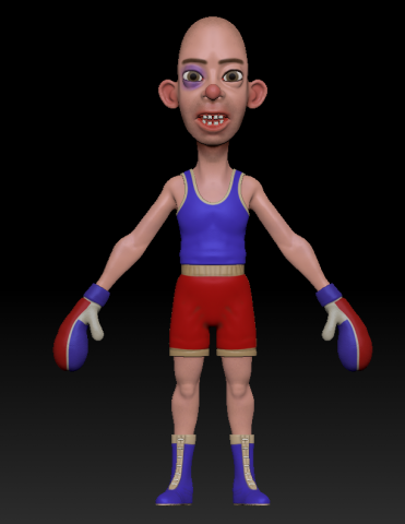 boxer cartoon 1 3Dモデル .c4d .max .obj .3ds .fbx .stl .blend 
