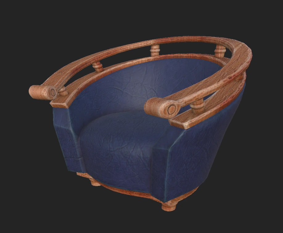 armchair cartoon 411 3D Model .c4d .max .obj .3ds .fbx .stl .blend 