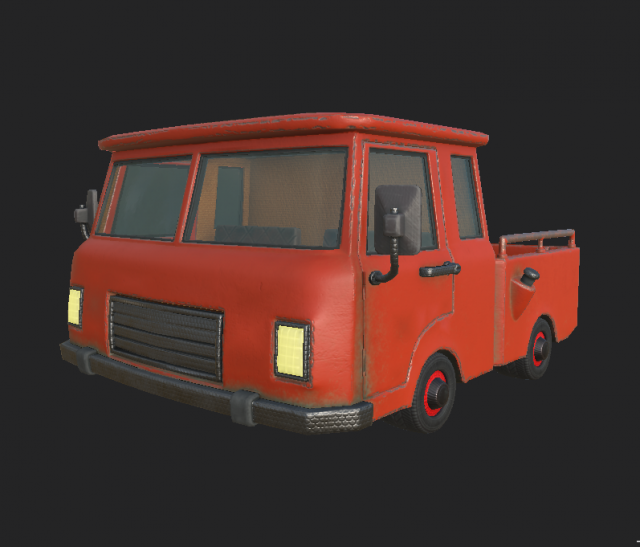 truck orange cartoon 2 Modello 3D .c4d .max .obj .3ds .fbx .stl .blend 