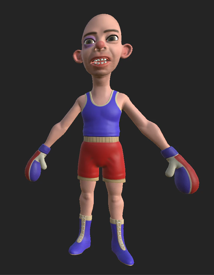 fighter boxer 3D Model .c4d .max .obj .3ds .fbx .stl .blend 