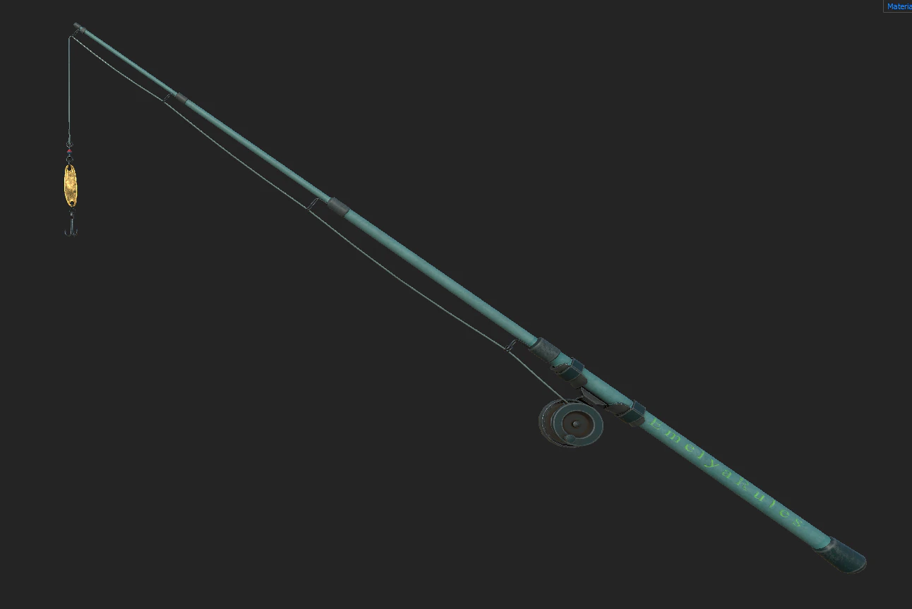 fishing rod 3D Model .c4d .max .obj .3ds .fbx .stl .blend 