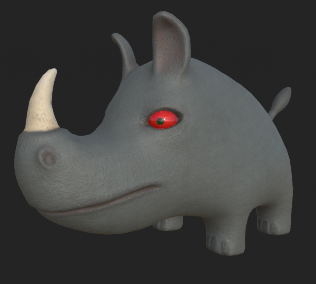 rhinoceros cartoon 3D Model .c4d .max .obj .3ds .fbx .stl .blend 