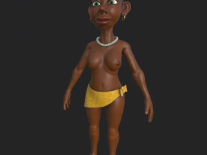 cartone animato di donna nativa Modello 3D