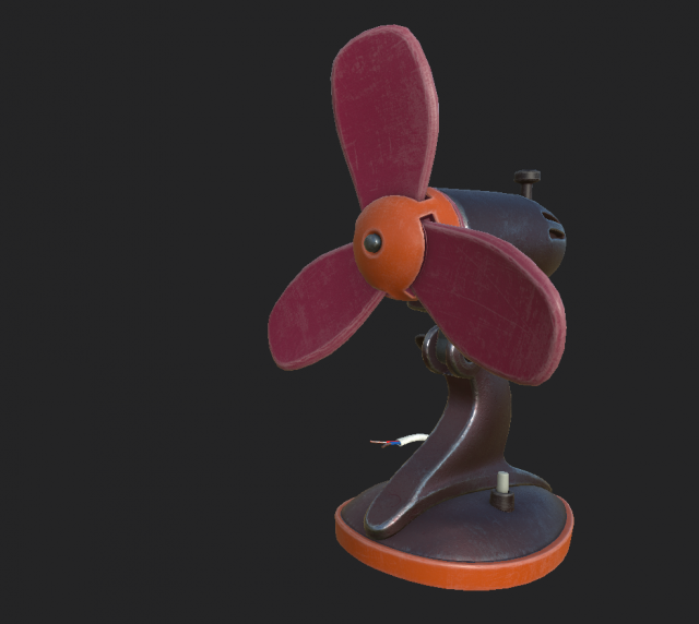 retro fan 3D Model .c4d .max .obj .3ds .fbx .stl .blend 
