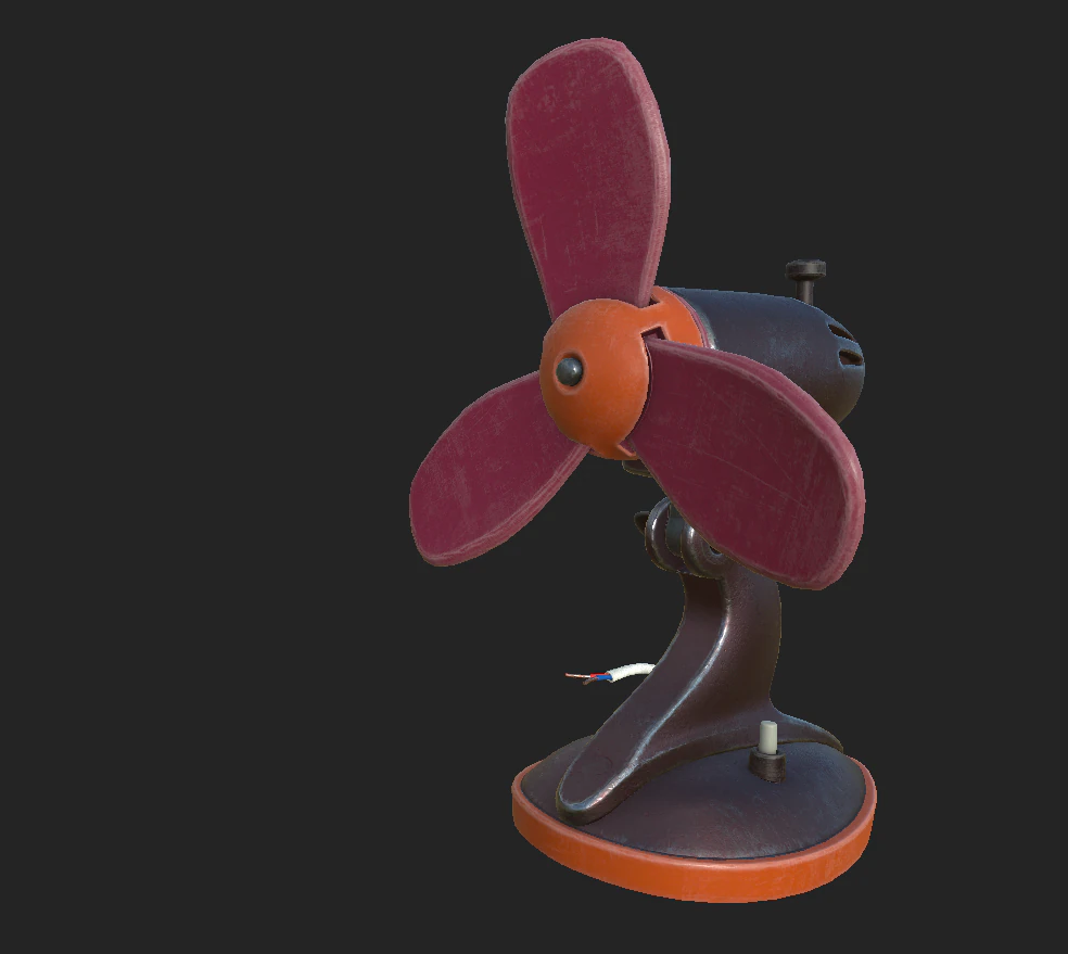retro fan 3D Model .c4d .max .obj .3ds .fbx .stl .blend