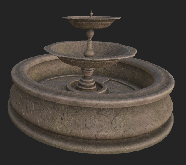 fountain 1 3D Model .c4d .max .obj .3ds .fbx .stl .blend 