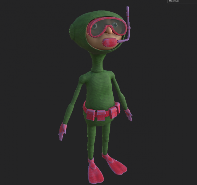 diver 2 3D Model .c4d .max .obj .3ds .fbx .stl .blend 
