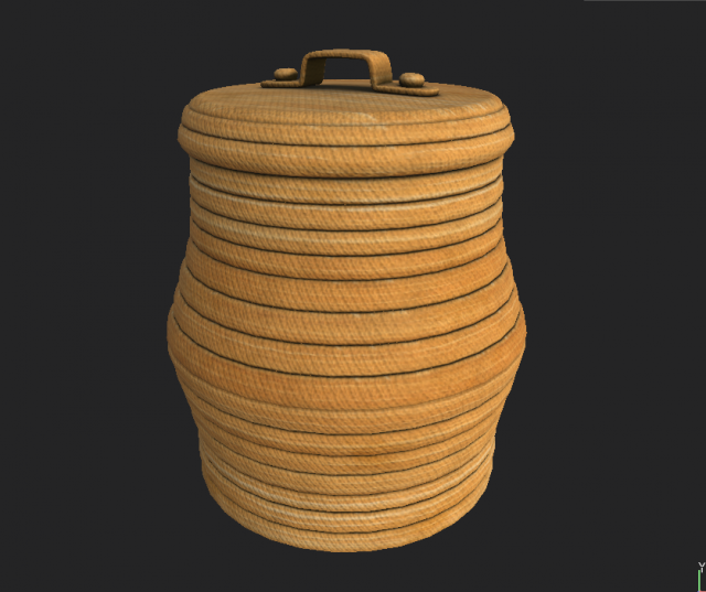 egyptian basket 3D Model .c4d .max .obj .3ds .fbx .stl .blend 