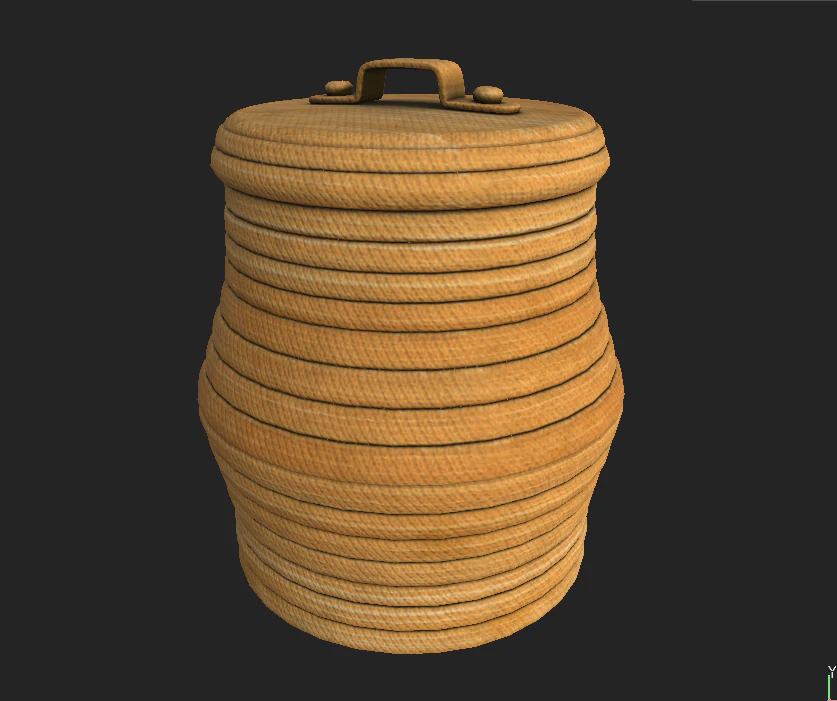 egyptian basket 3D Model .c4d .max .obj .3ds .fbx .stl .blend 