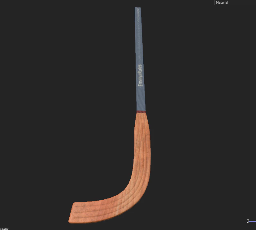 hockey stick 3D Model .c4d .max .obj .3ds .fbx .stl .blend 