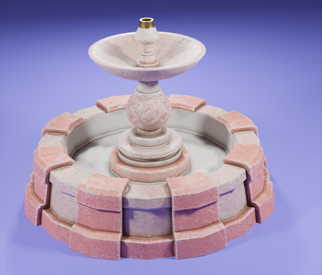 fountain 2 Model 3D .c4d .max .obj .3ds .fbx .stl .blend 