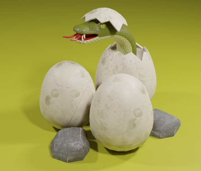 snake eggs 3D Model .c4d .max .obj .3ds .fbx .stl .blend 