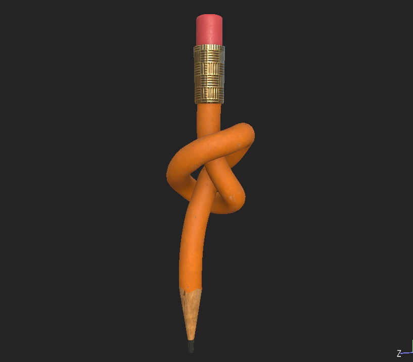 pencil cartoon 3D Model .c4d .max .obj .3ds .fbx .stl .blend 