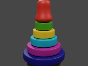 wooden toy piramid 1 3D Model