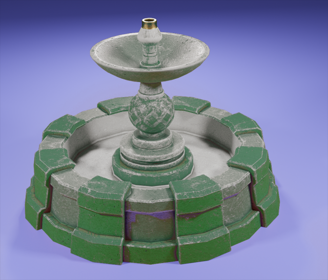 fountain green 3D 모델 .c4d .max .obj .3ds .fbx .stl .blend