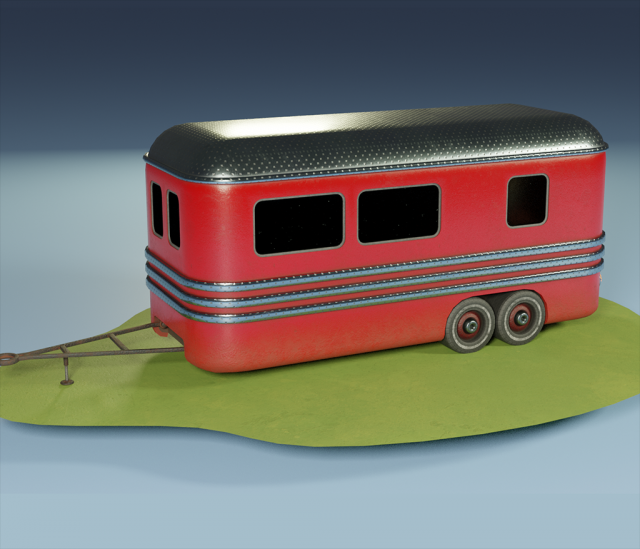 house on wheels Modello 3D .c4d .max .obj .3ds .fbx .stl .blend 