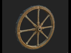 drewniane koło Model 3D