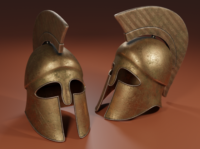greek helmet 1 3D Model .c4d .max .obj .3ds .fbx .stl .blend 