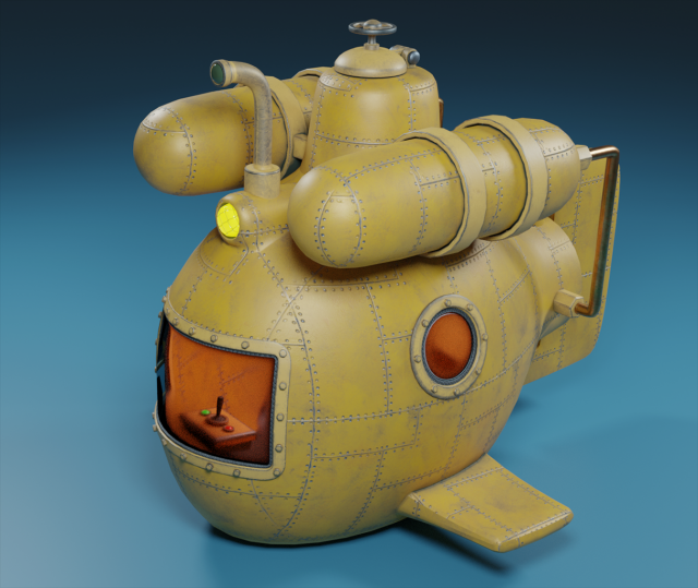 Bathyscaphe C1 3D Модель .c4d .max .obj .3ds .fbx .stl .blend 
