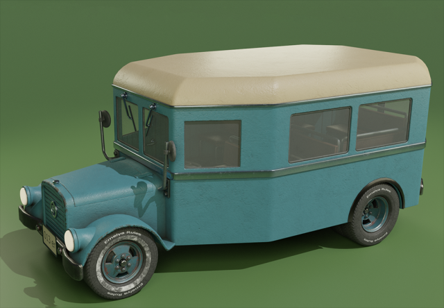 Retro Bus 5 3D Model .c4d .max .obj .3ds .fbx .stl .blend 