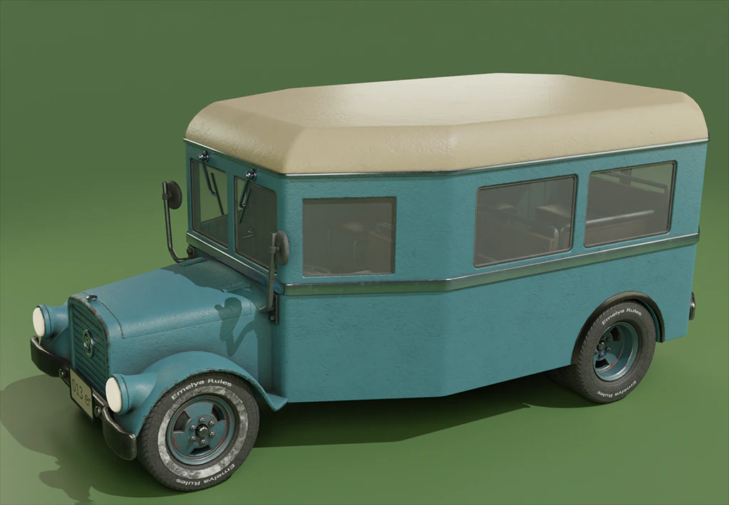 &Ocirc;nibus retr&ocirc; 5 Modelo 3D .c4d .max .obj .3ds .fbx .stl .blend 