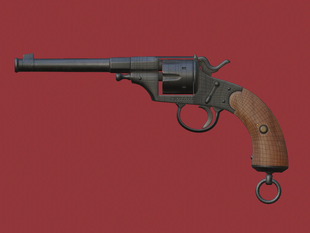 Rev&oacute;lver Reichsrevolver m1879 01 Modelo 3D .c4d .max .obj .3ds .fbx .stl .blend 