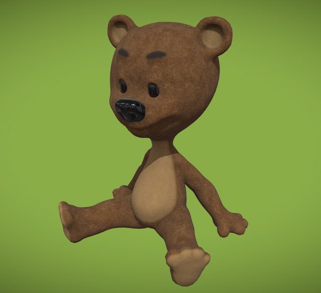 Bear Toy 3D Модель .c4d .max .obj .3ds .fbx .stl .blend 