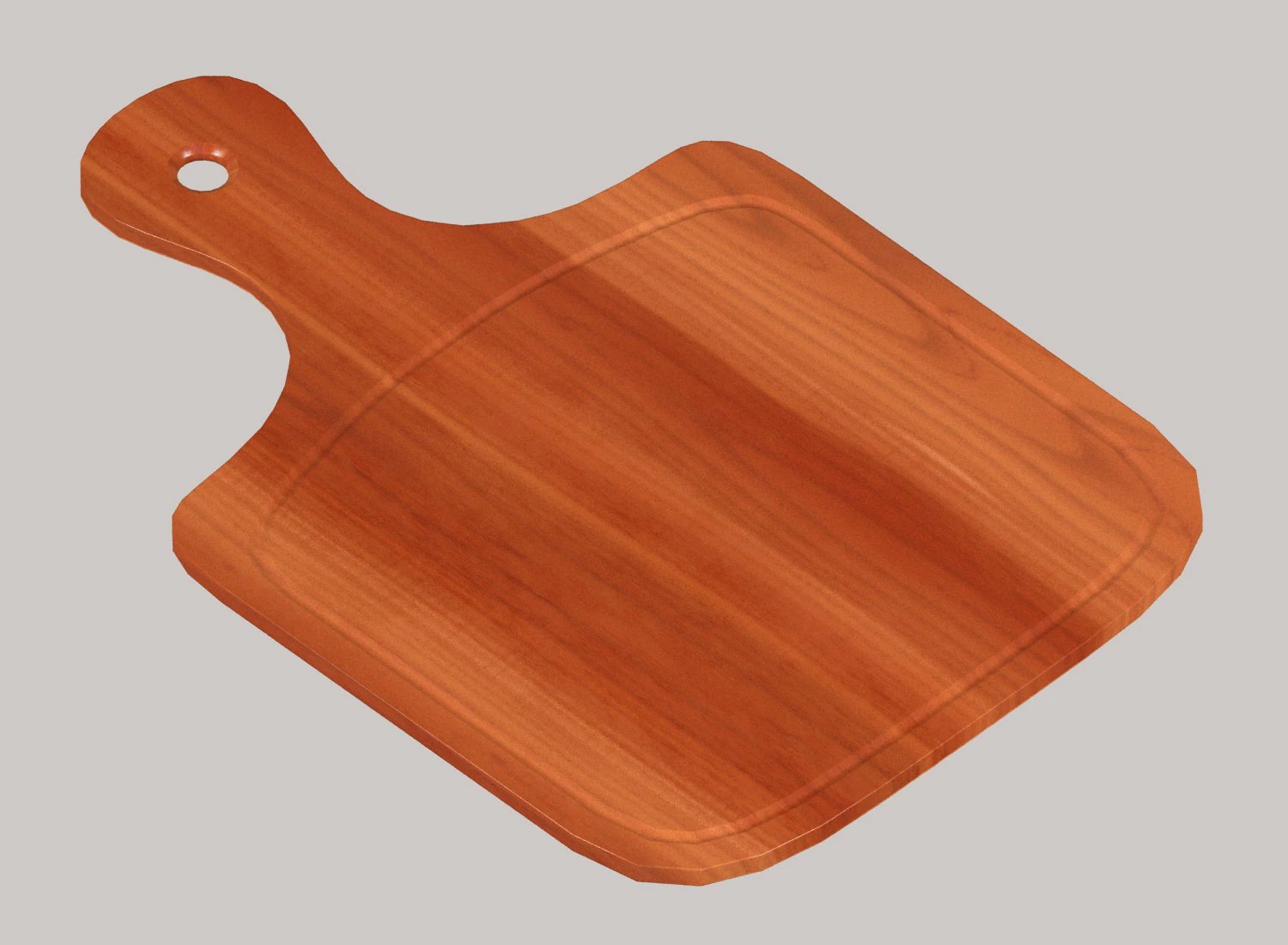 Wooden chopping board 3D Model .c4d .max .obj .3ds .fbx .stl .blend 