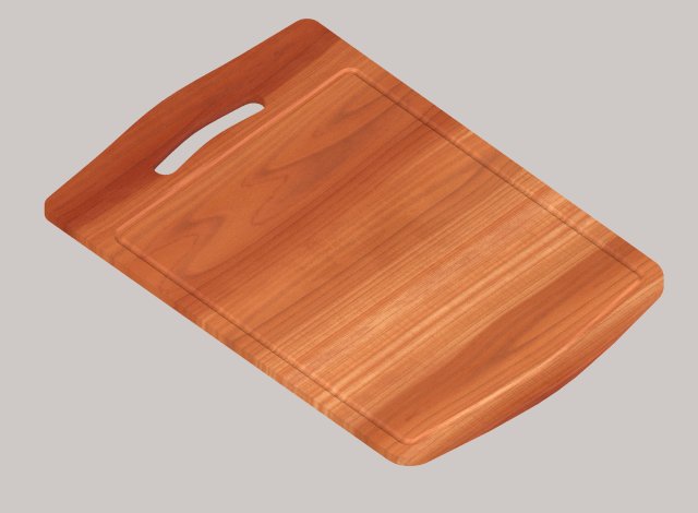Wooden chopping board 3D Model .c4d .max .obj .3ds .fbx .stl .blend 