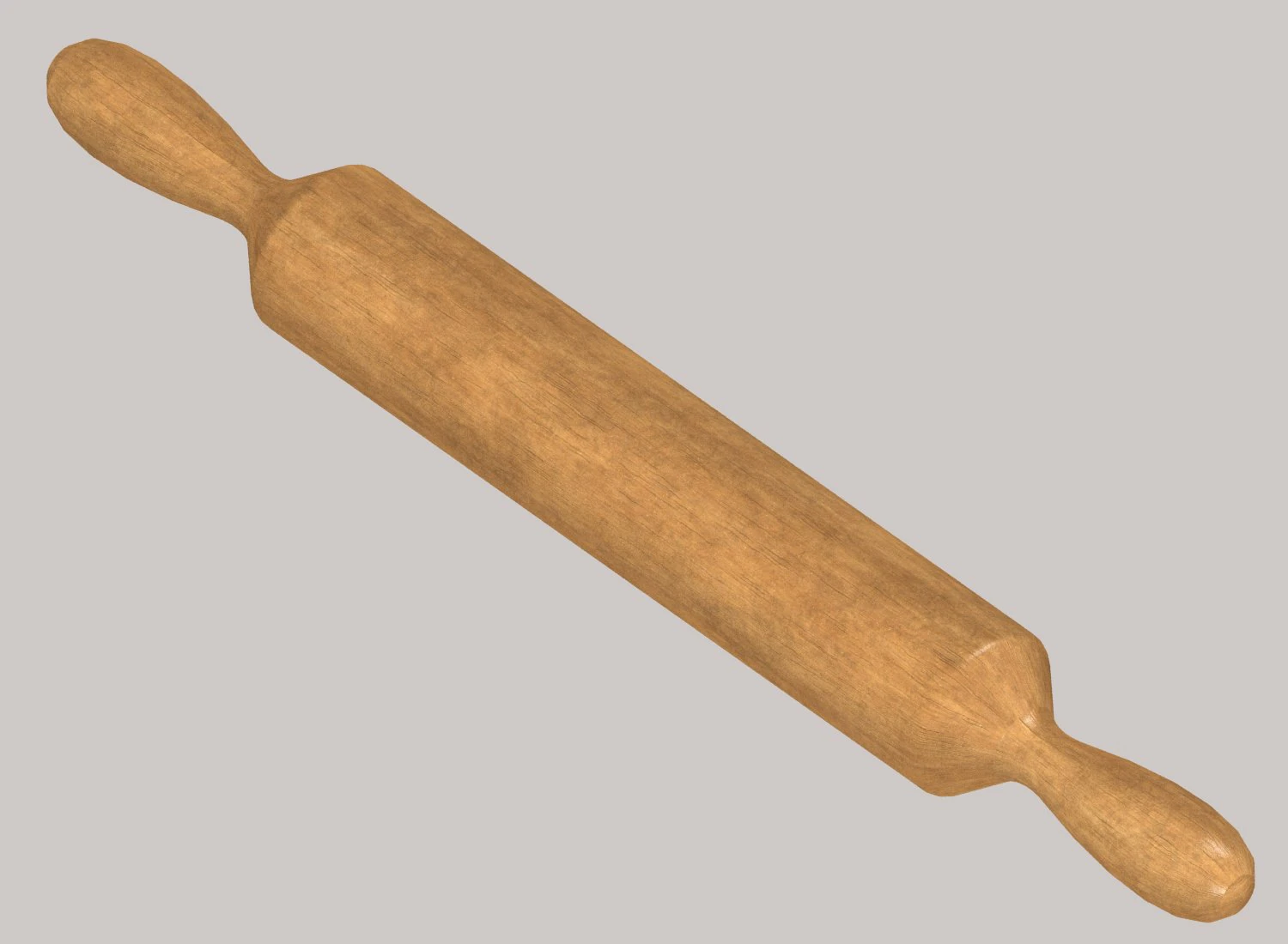 Rolling pin 3D Model .c4d .max .obj .3ds .fbx .stl .blend 
