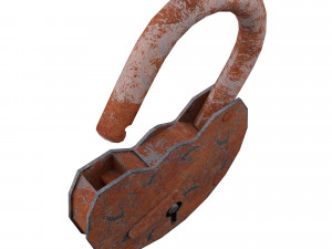 Rust padlock 3Dモデル