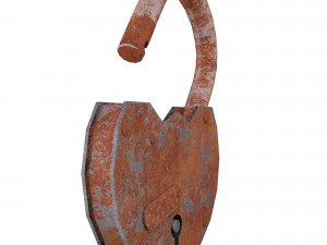 Rust padlock 3Dモデル