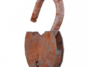 Rust padlock 3D Model