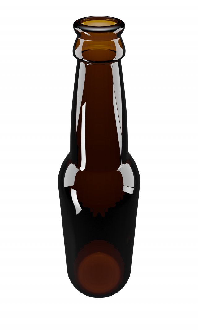 Glass beer bottle 3D Модель .c4d .max .obj .3ds .fbx .stl .blend 