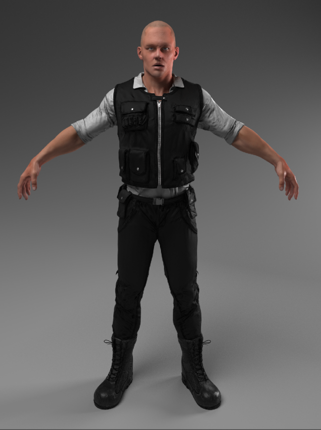 security guard agent policeman 3D Model .c4d .max .obj .3ds .fbx .stl .blend 