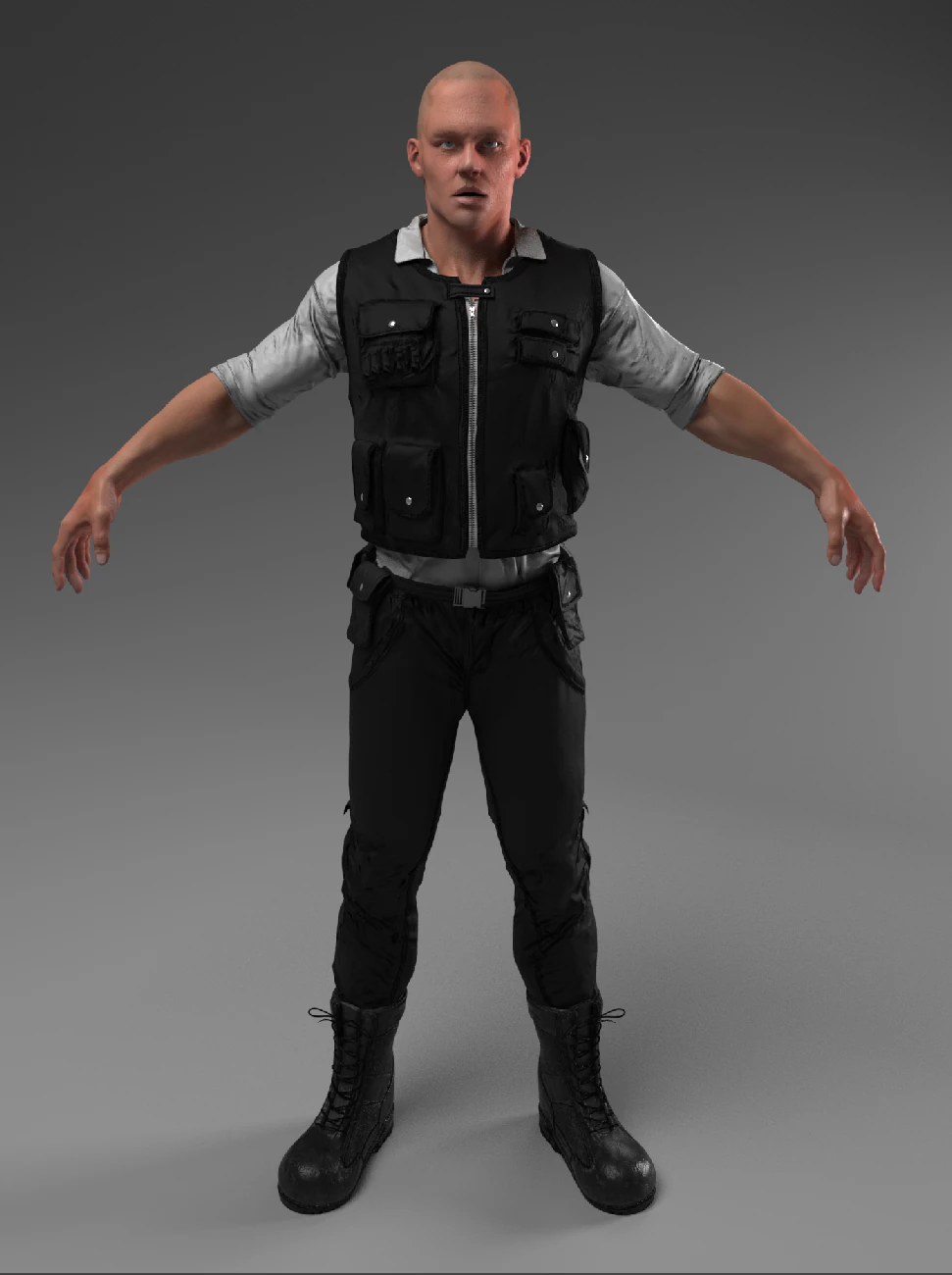 security guard agent policeman 3D Model .c4d .max .obj .3ds .fbx .stl .blend 