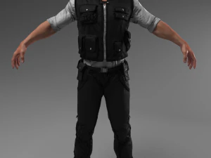 security guard agent policeman 3D Model