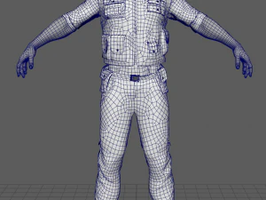 security guard agent policeman 3D Model