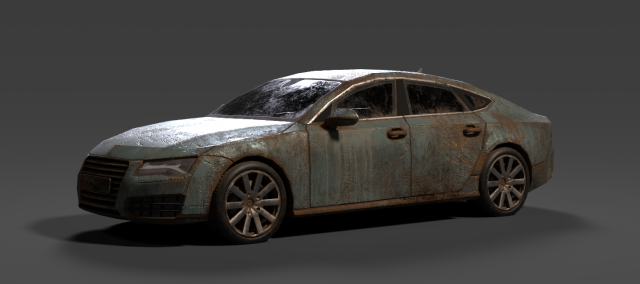 old rusty car 3D Model .c4d .max .obj .3ds .fbx .stl .blend 