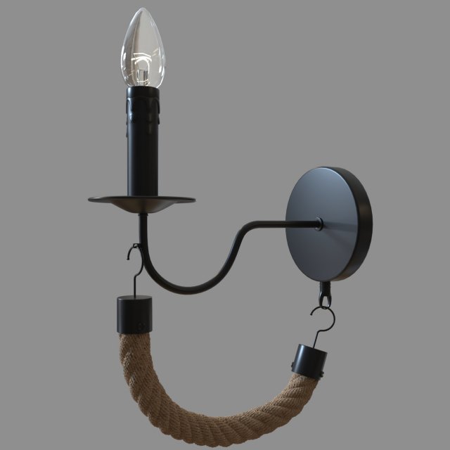 wall lamp marsiglia a8956ap-1bk Modelo 3D .c4d .max .obj .3ds .fbx .stl .blend 